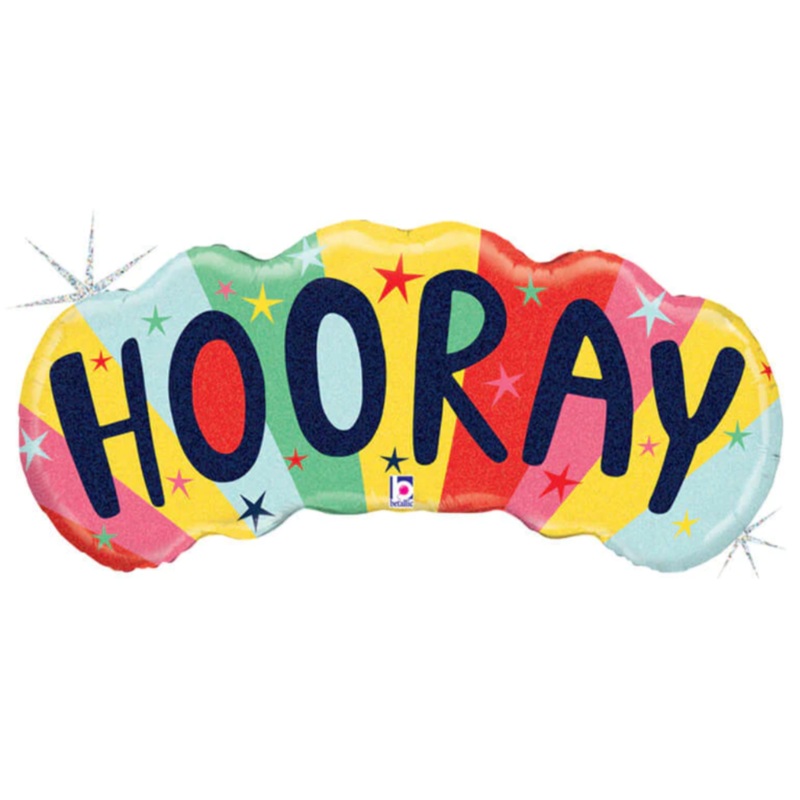 Colorful Hooray Glitter Balloon Helium-Filled (local only)