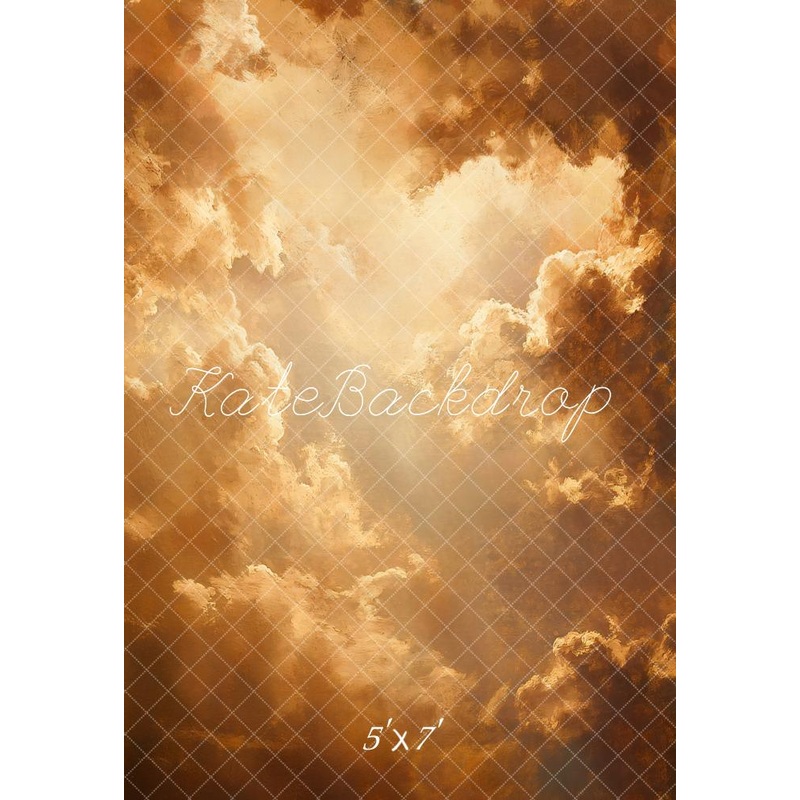 Kate Abstract Golden Cloudy Sky Backdrop Designed by Emetselch Microfiber (Printed) 5x7ft(1.5x2.2m)