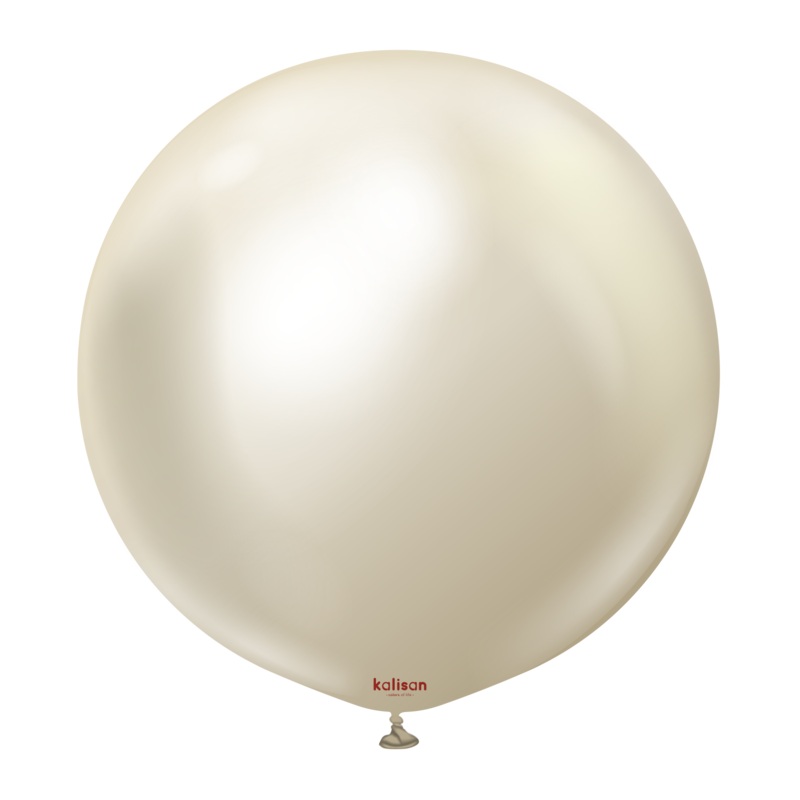 White Gold 24 Latex Balloons (2 count)