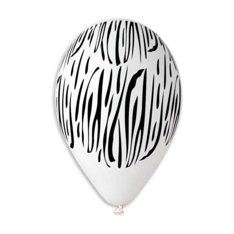 Zebra Animal Stripes Printed 12 Latex Balloons (50 count)
