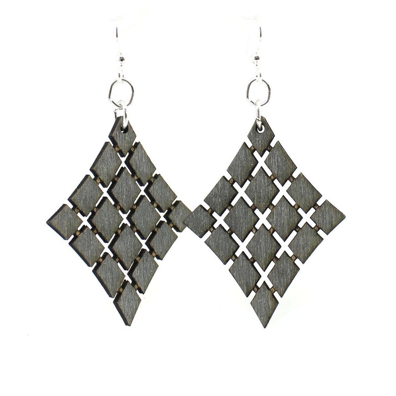 Floating Diamonds Earrings: Teal