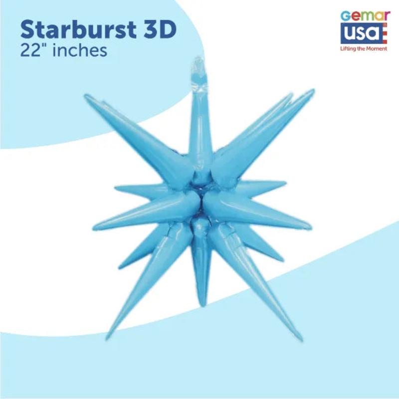 Starburst Balloon Light Blue 36707 - 22 in
