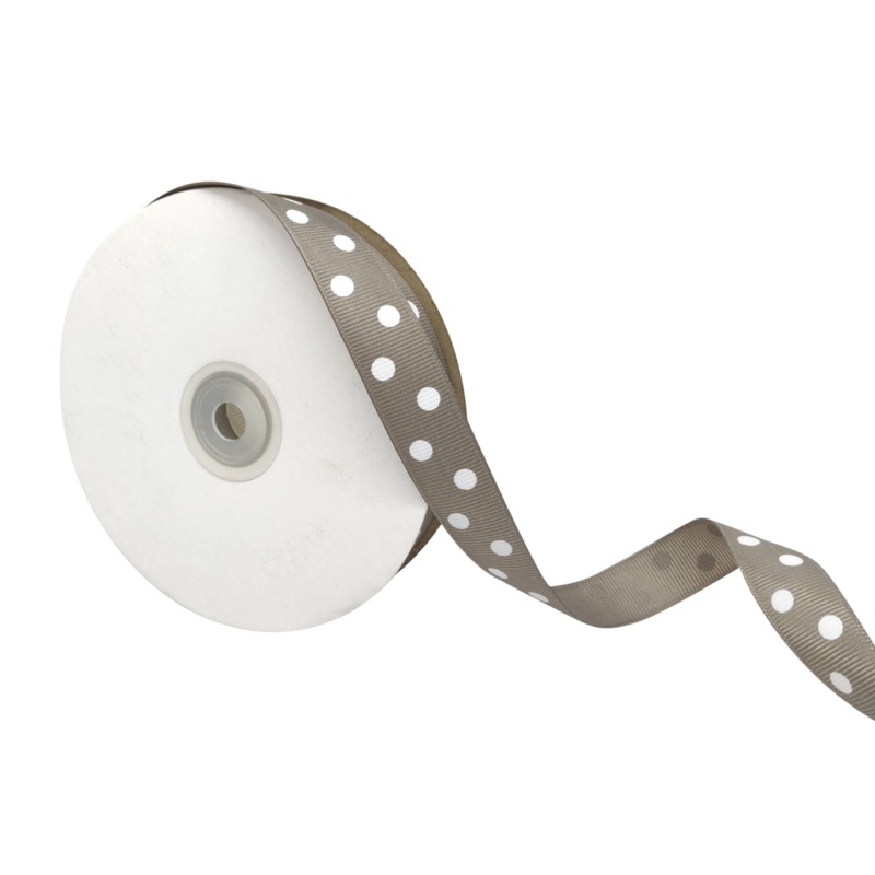 ARIA DOTS | DARK GREY WITH WHITE | 20MM | 45MTR