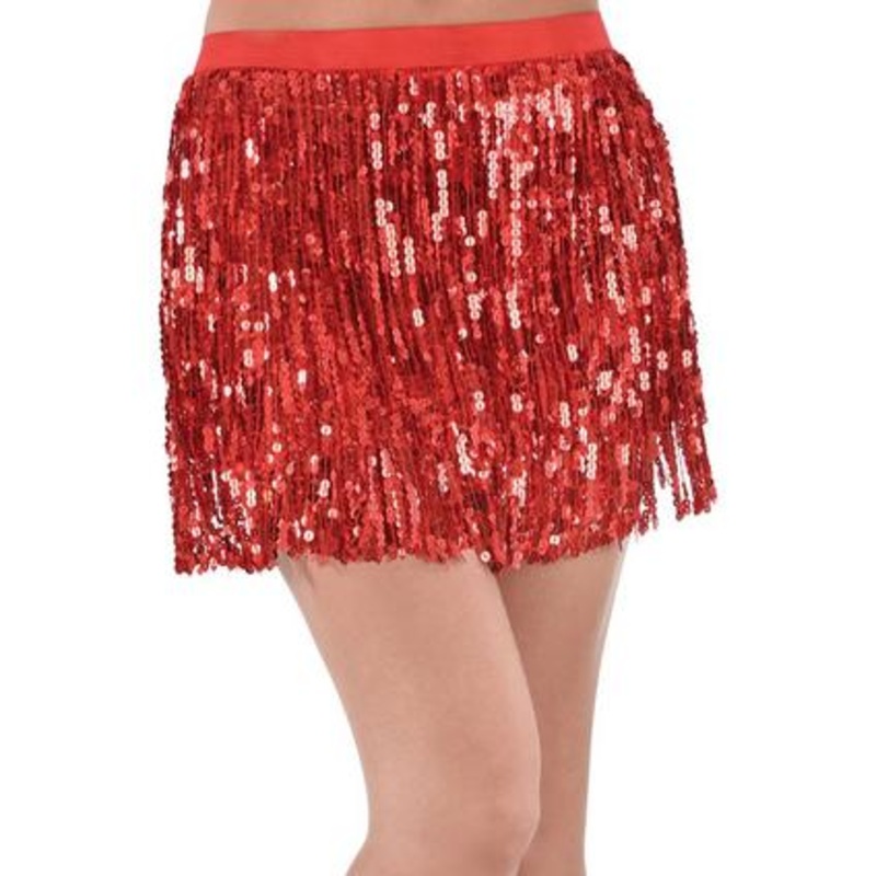 Adult Red Sparkle Sequin Skirt | 1 ct