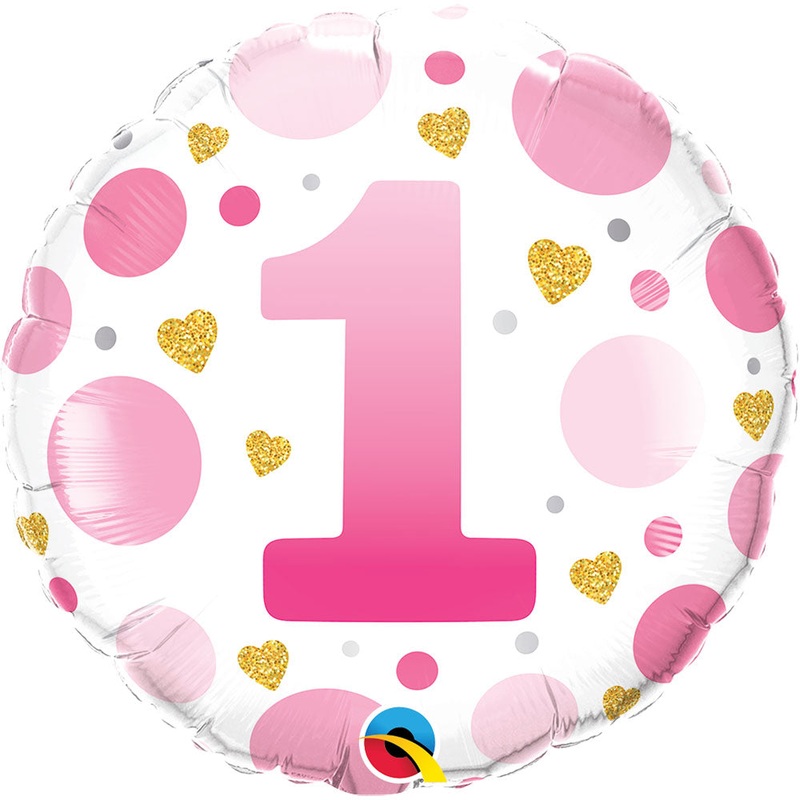Age 1 Pink Dots 18 Balloon