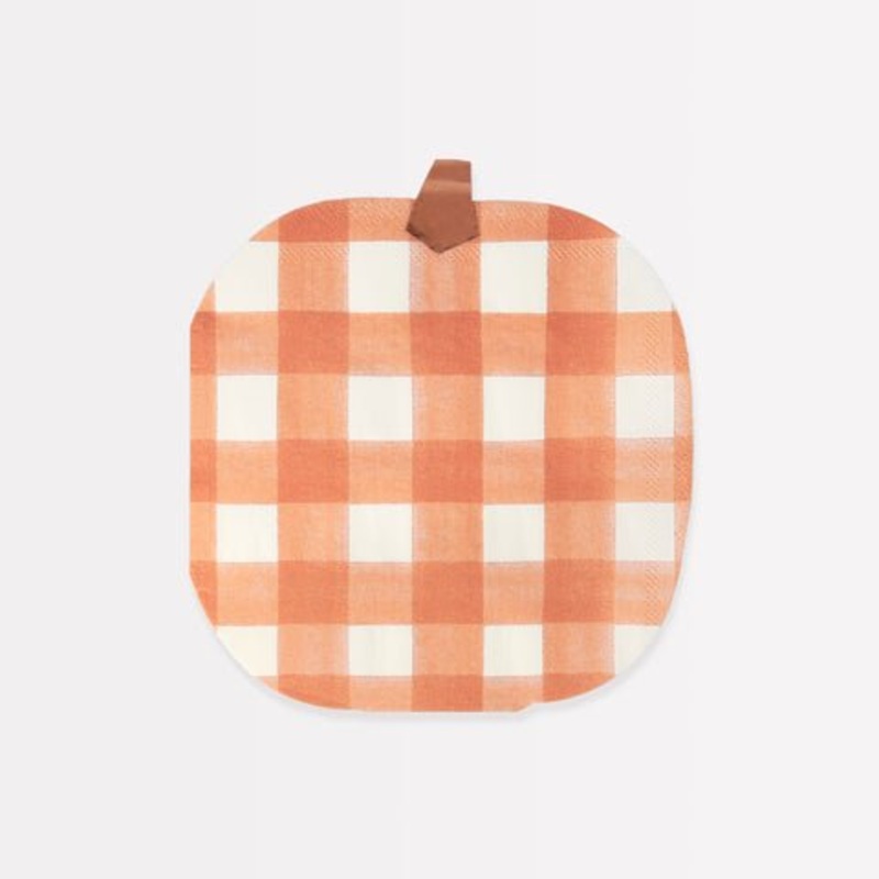 Halloween  Gingham Pumpkin Lunch Napkins | 16ct