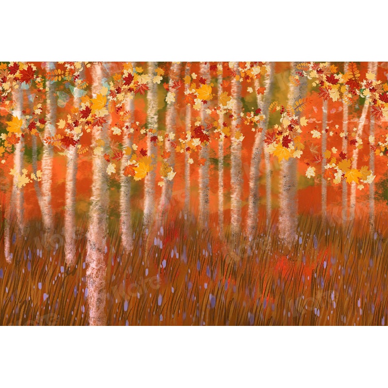 Kate Autumn Backdrop Forest Leaves Oil Painting for Photography 5x3ft - newborns and babies Microfiber (Printed)