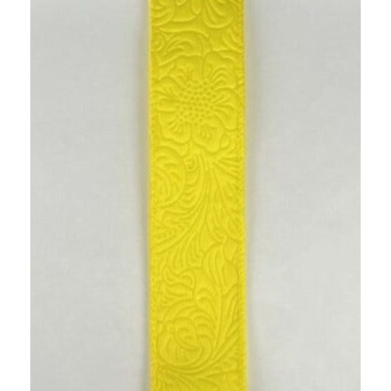 1.5" Embossed Flower Ribbon: Daffodil - 10yds