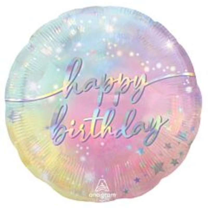 #297 Luminous Pastel Birthday 18in Printed Mylar
