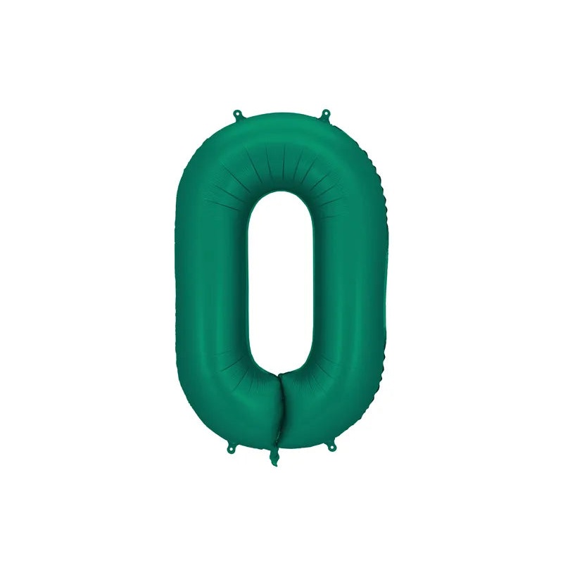 Foil Balloon Number "0"  Bottle Green, 34"