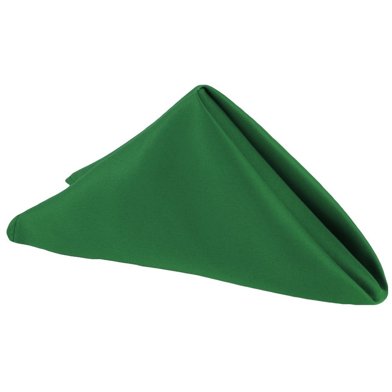 Lamour Satin Napkin 20"x20" - Emerald Green