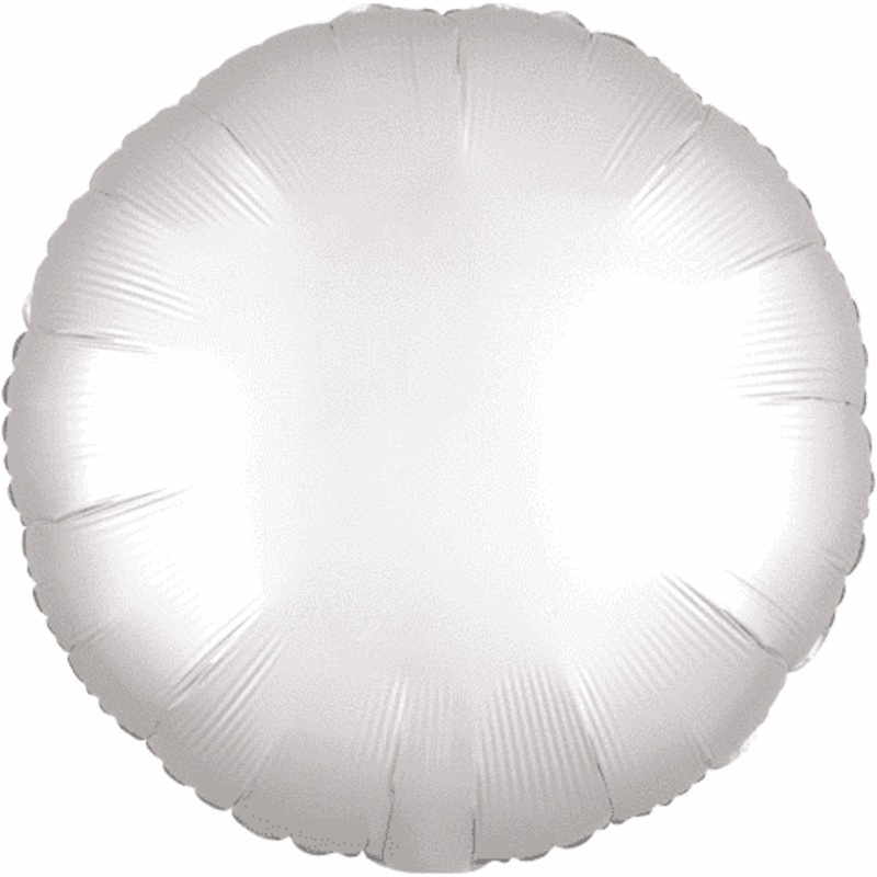 White Satin Luxe Round Mylar Balloon 18'' | 1 ct