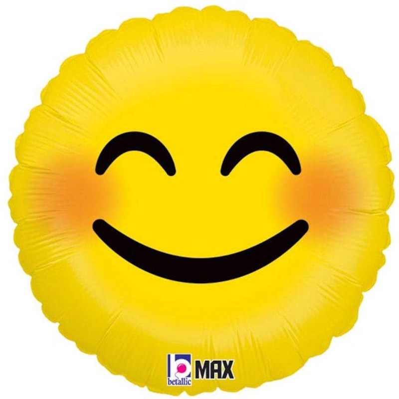 Blushing Smiley Emoji Small Mylar Balloon Helium-Filled (local only)