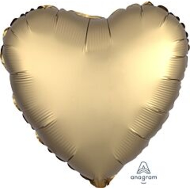 #193 Matte Gold Heart 18in Solid Mylar