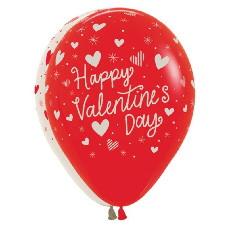 Valentine Striped Hearts Latex 11 Latex Balloons (50 count)
