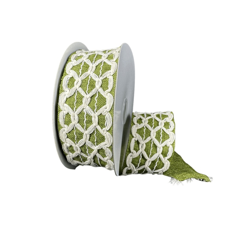 1.5" Ivory Jute Netting/Moss Linen Ribbon