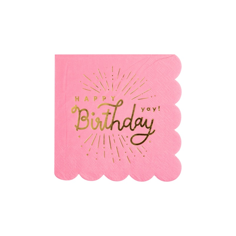Happy Birthday Pink Napkin