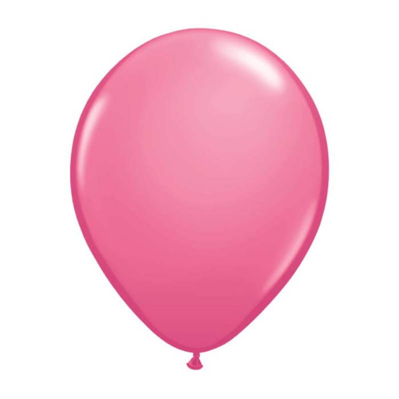 11" Qualatex Rose Inflated with Helium and Ribbon