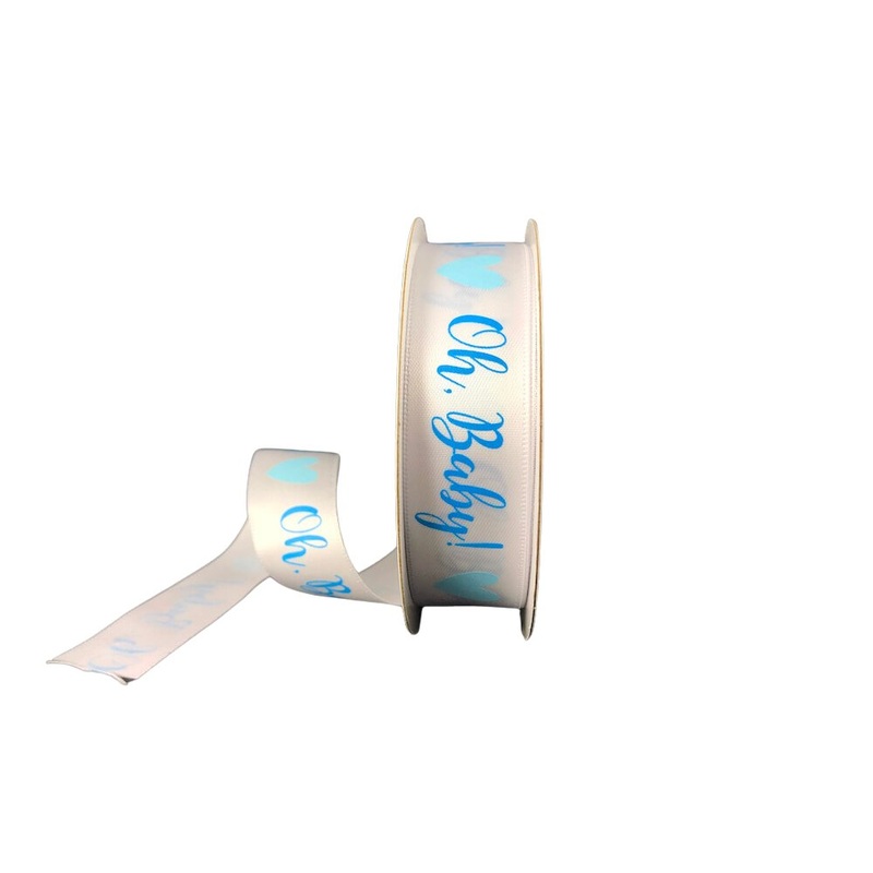 7/8" Oh Baby! Satin Ribbon: Blue - 10yds