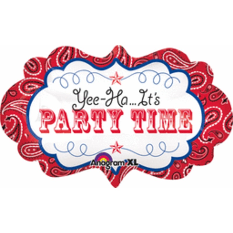 Yee-Ha ... It's Party Time Bandana and Blue Jeans 27" Balloon