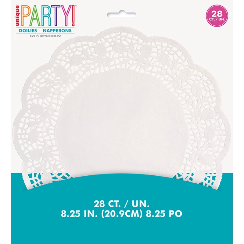 White 8.25in Doilies 28ct