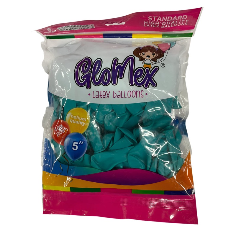 Turquoise 5 Latex Balloons (100 count)
