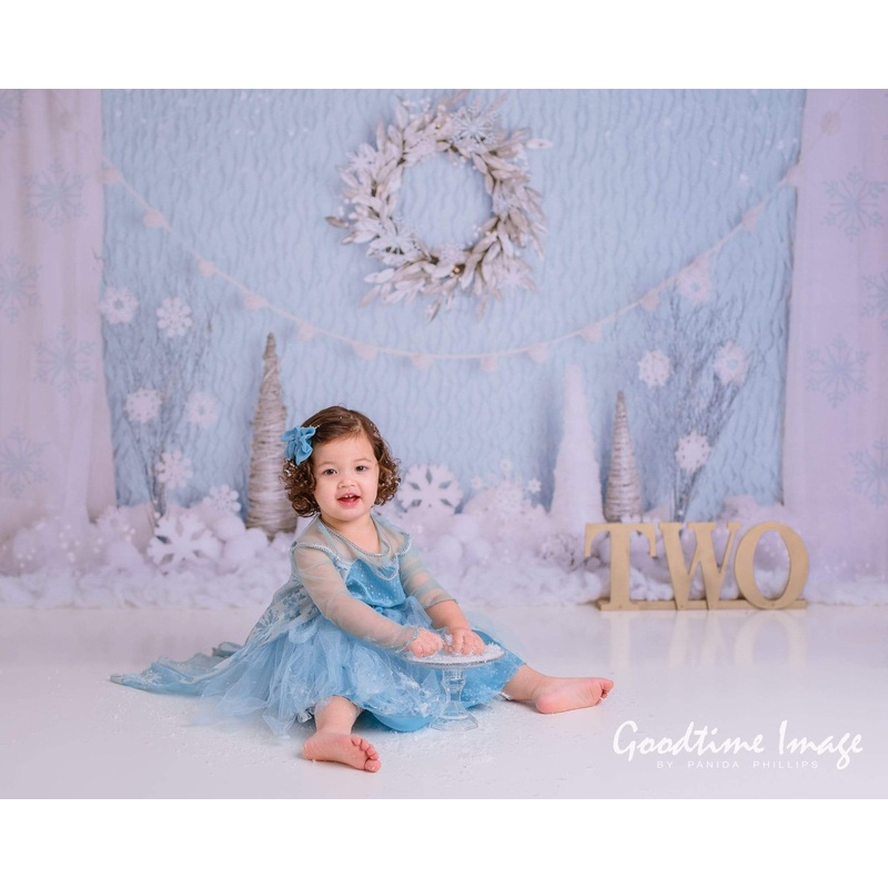 Kate Winter Snowflake Wonderland Backdrop Designed By Mandy Ringe Photography 5x3ft - newborns and babies Microfiber (Printed)