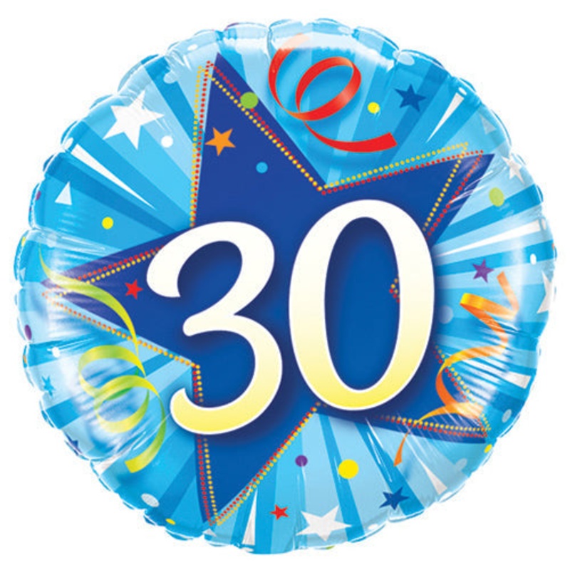 30 Shining Star Bright Blue 18 Balloon