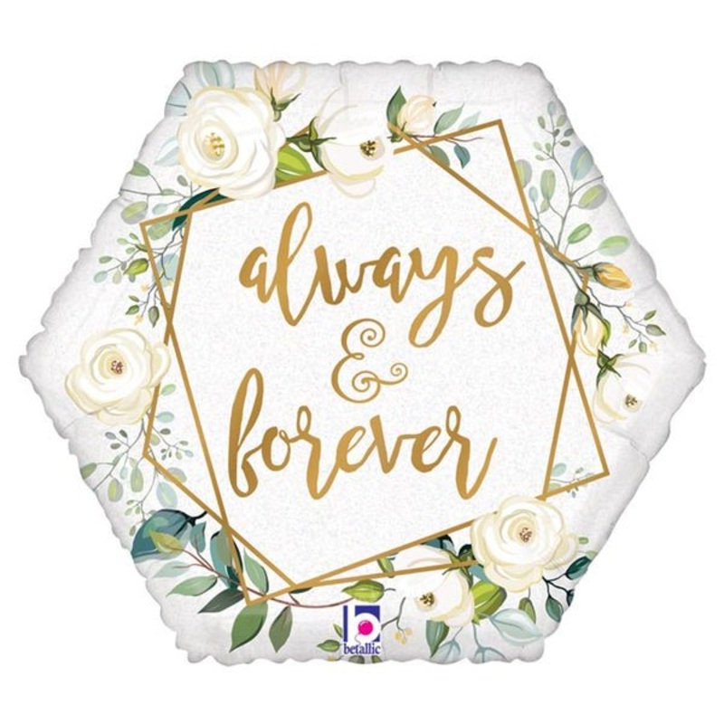 Always & Forever Geometric Mylar Balloon, 18" | 1 ct