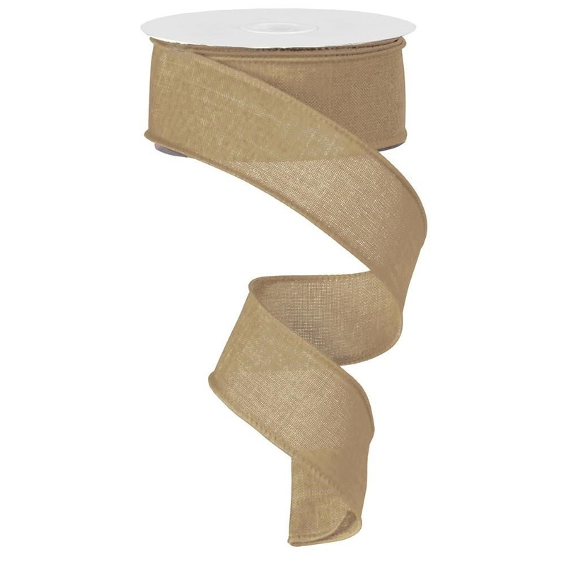 1.5" Beige Royal Faux Burlap Ribbon - 50Yds