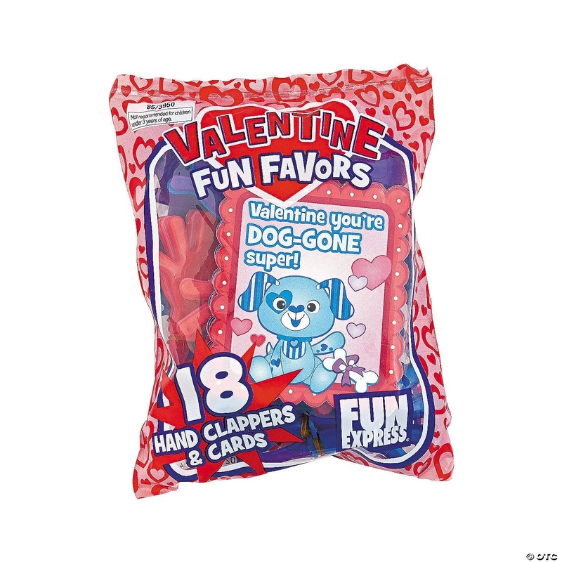 Valentine's Hand Clapper Fun Favors with Cards | 18 Ct