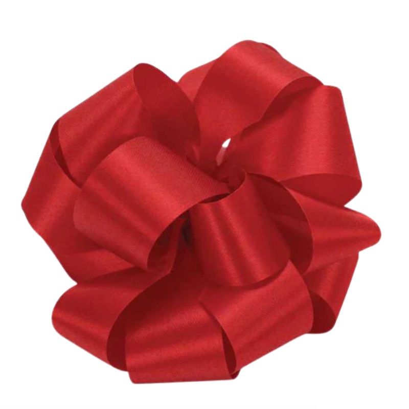 #16 Offray Satin Lustre Ribbon - 2" Wide, 100 Yards Long | 1 Spool Holiday Red