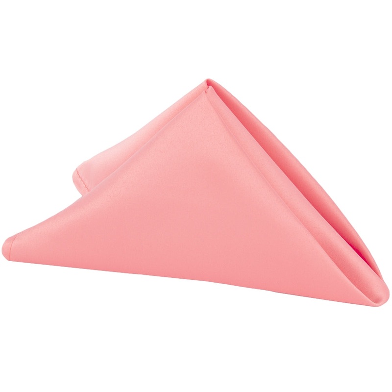 Lamour Satin Napkin 20"x20" - Coral