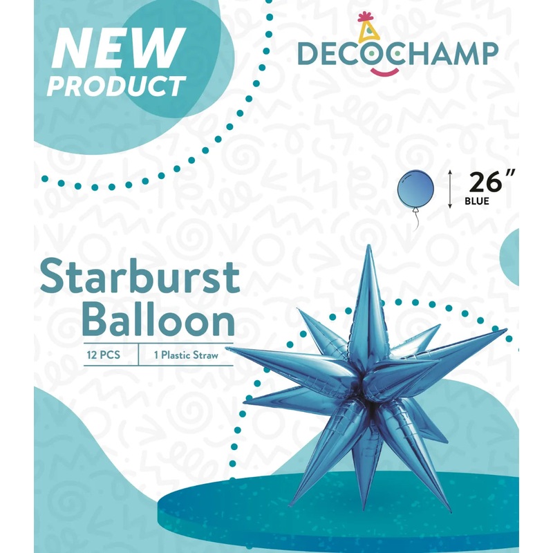 Starburst Foil Balloons Blue 26