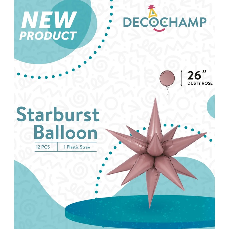 Starburst Foil Balloons Dusty Rose 26