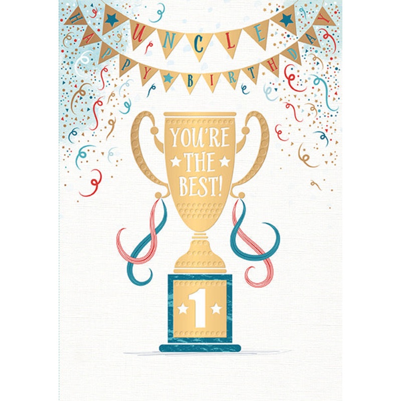 Uncle Birthday Card - Trophy Design