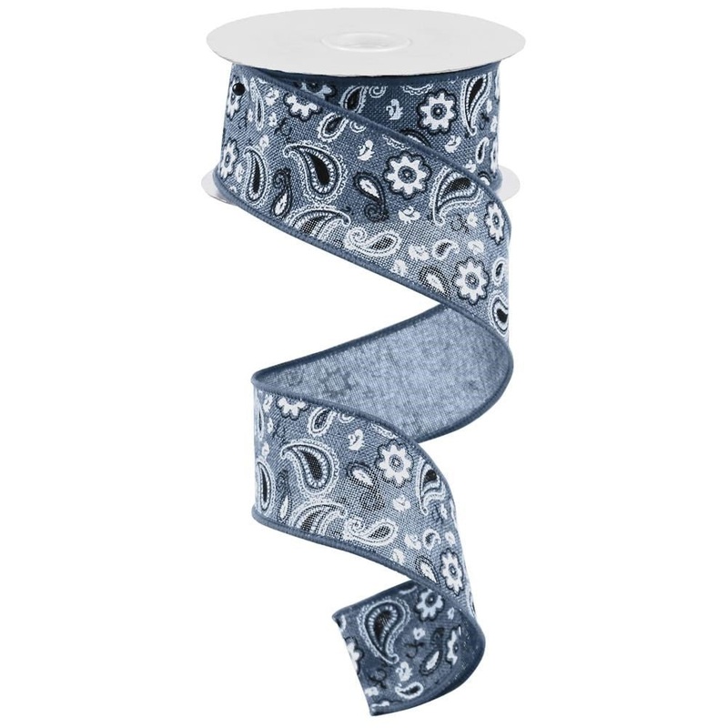 1.5" Denim Bandana Royal Burlap Ribbon