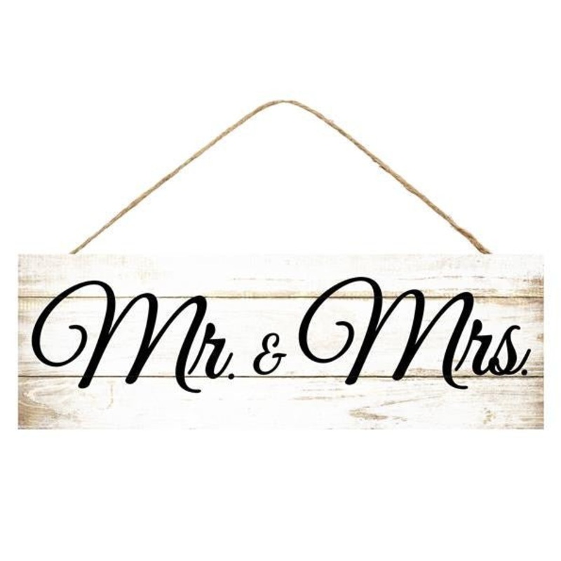 15" Rustic White Mr. & Mrs. Sign