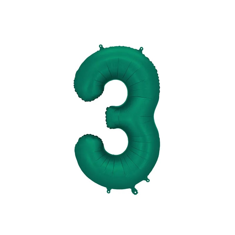 Foil Balloon Number 3 Bottle Green - FB1S-3-012B
