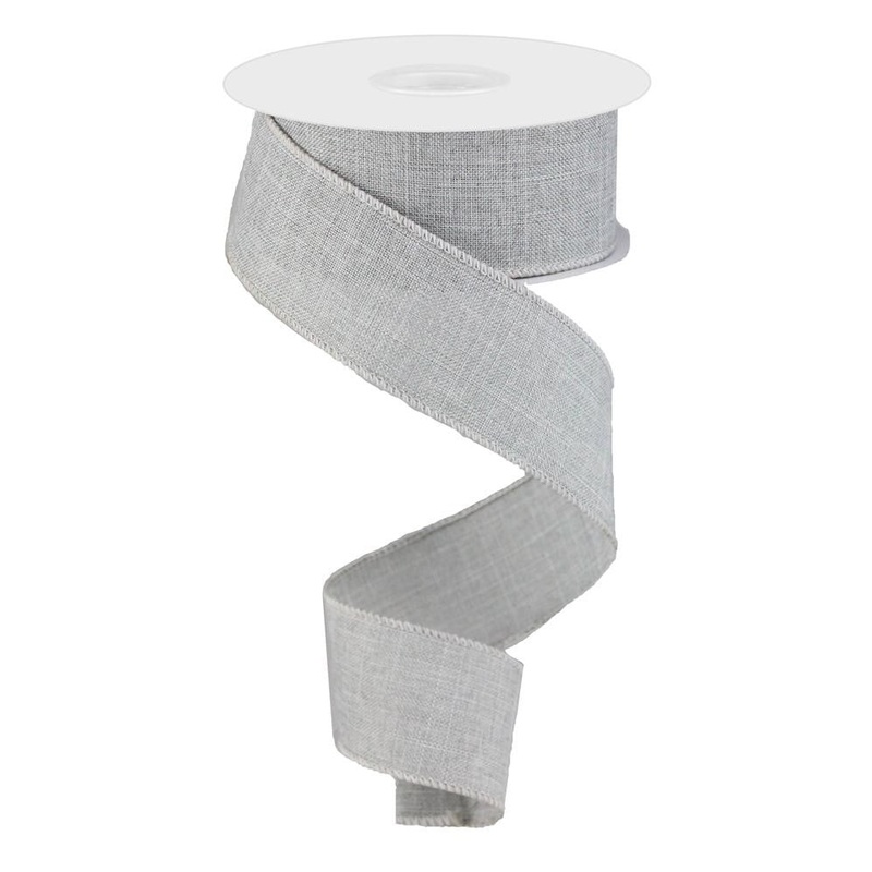 1.5" Light Grey Royal Faux Burlap Ribbon - 10Yds