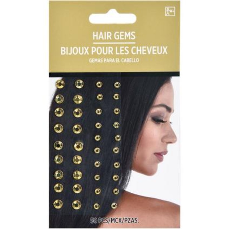 Gold Hair Gems | 50 pc