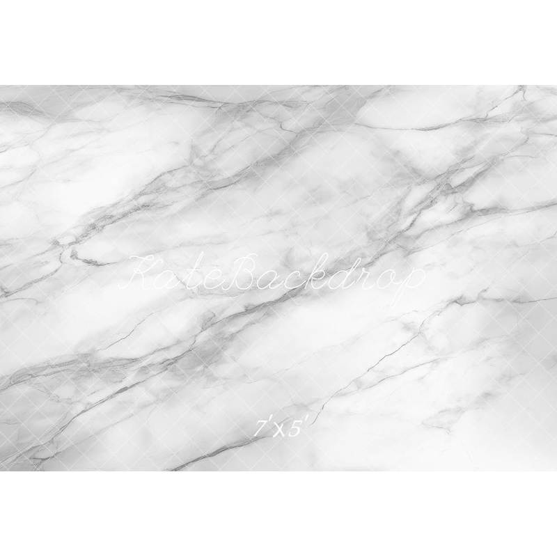 Kate White Marble Texture Floor Backdrop Designed by Mini MakeBelieve Microfiber (Printed) 7x5ft(2.2x1.5m)