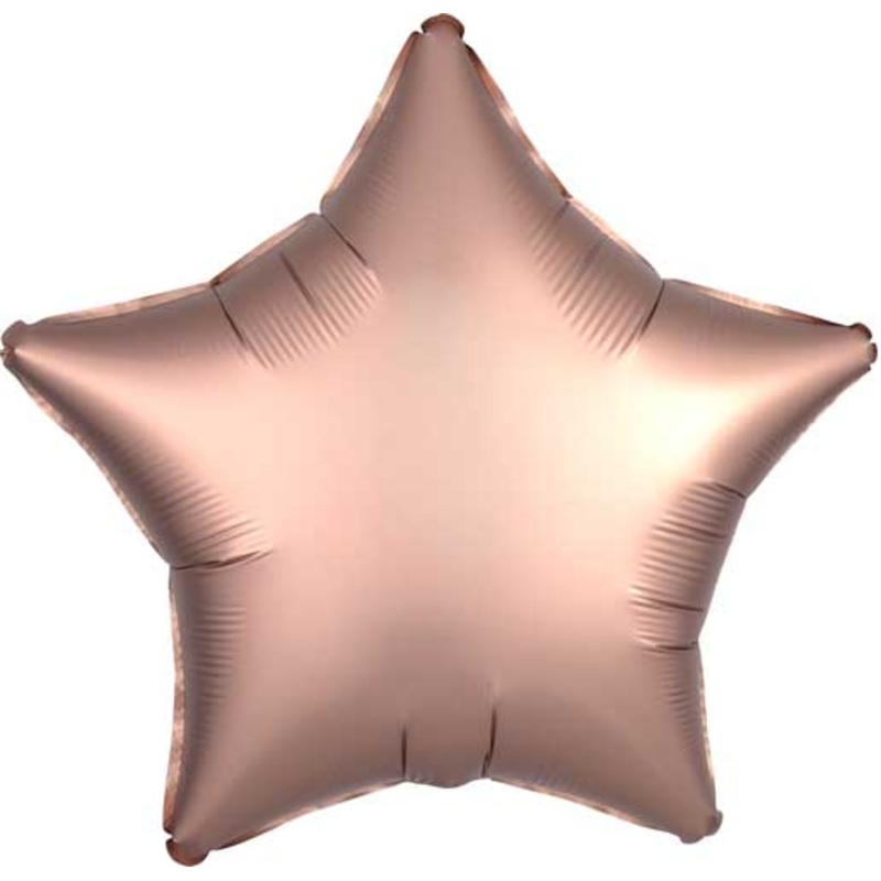 Satin Rose Copper Star Mylar Balloon 18" | 1 ct