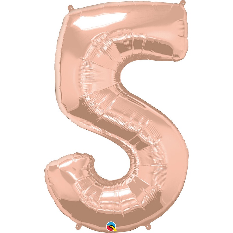 34" Number 5 Rose Gold