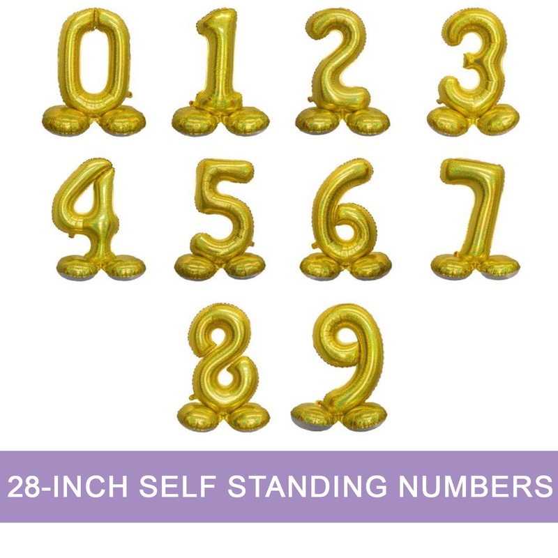 Air Filled Gold Number Self Standing Balloon 28.4" | 1 ct 1