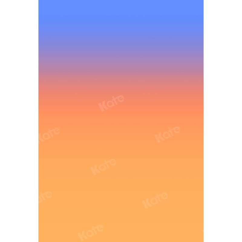 Kate Abstract Blue Gradient Orange Backdrop Designed by Kate Image 3x5ft(1x1.5m) Microfiber (Printed)