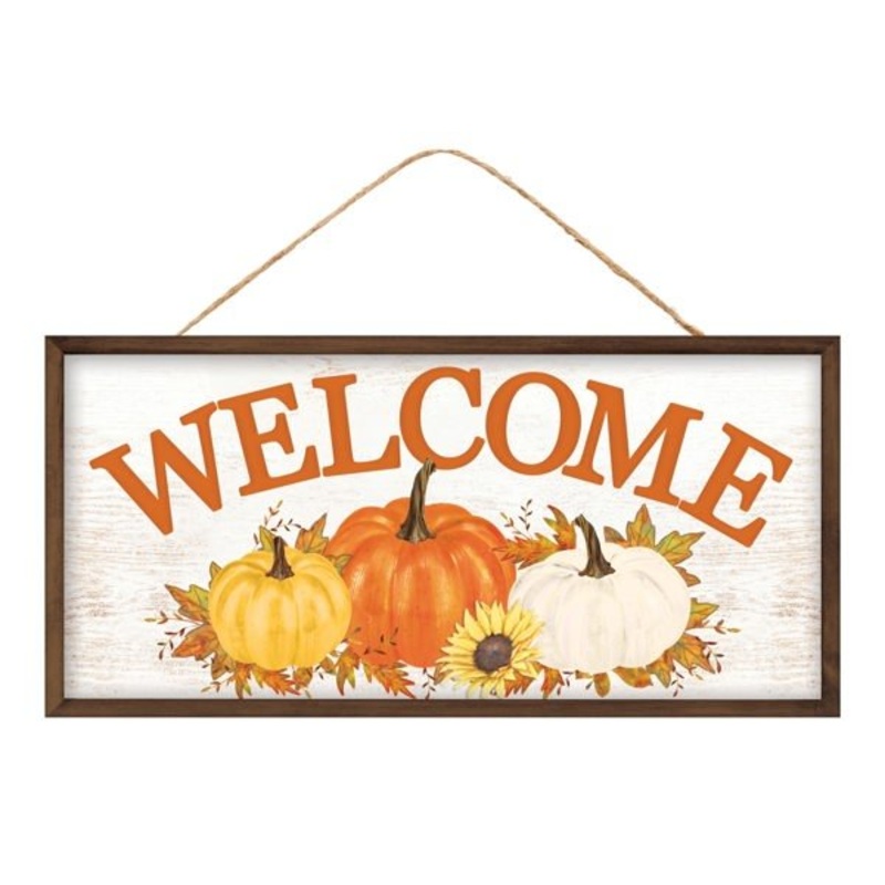 12.5" Welcome w/ Pumpkins Sign