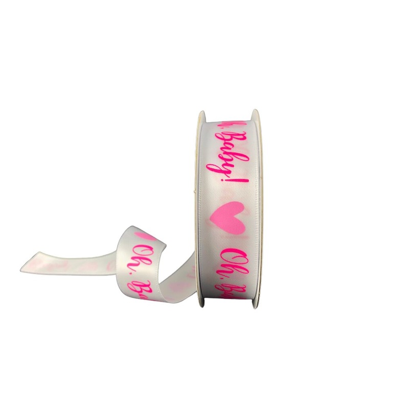 7/8" Oh Baby! Satin Ribbon: Pink - 10yds