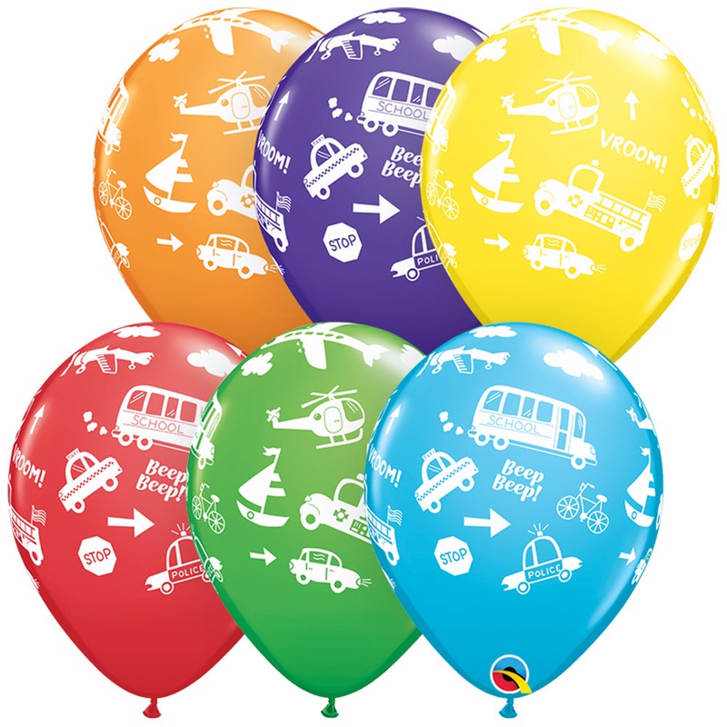 Transportation 11 Latex Balloons (6 count)