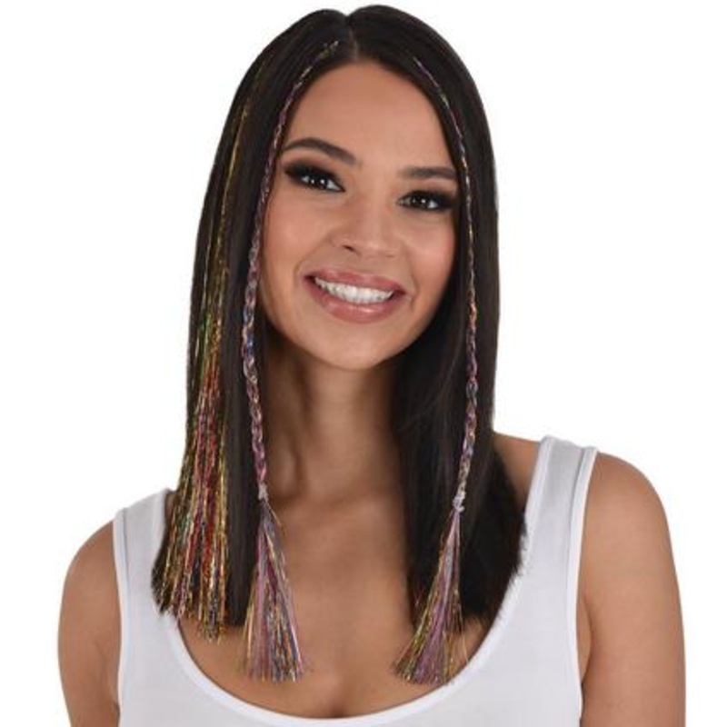 Rainbow Tinsel Hair Extensions | 3 pc